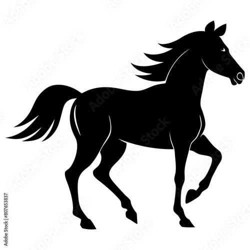 horse silhouette vector isolated on white