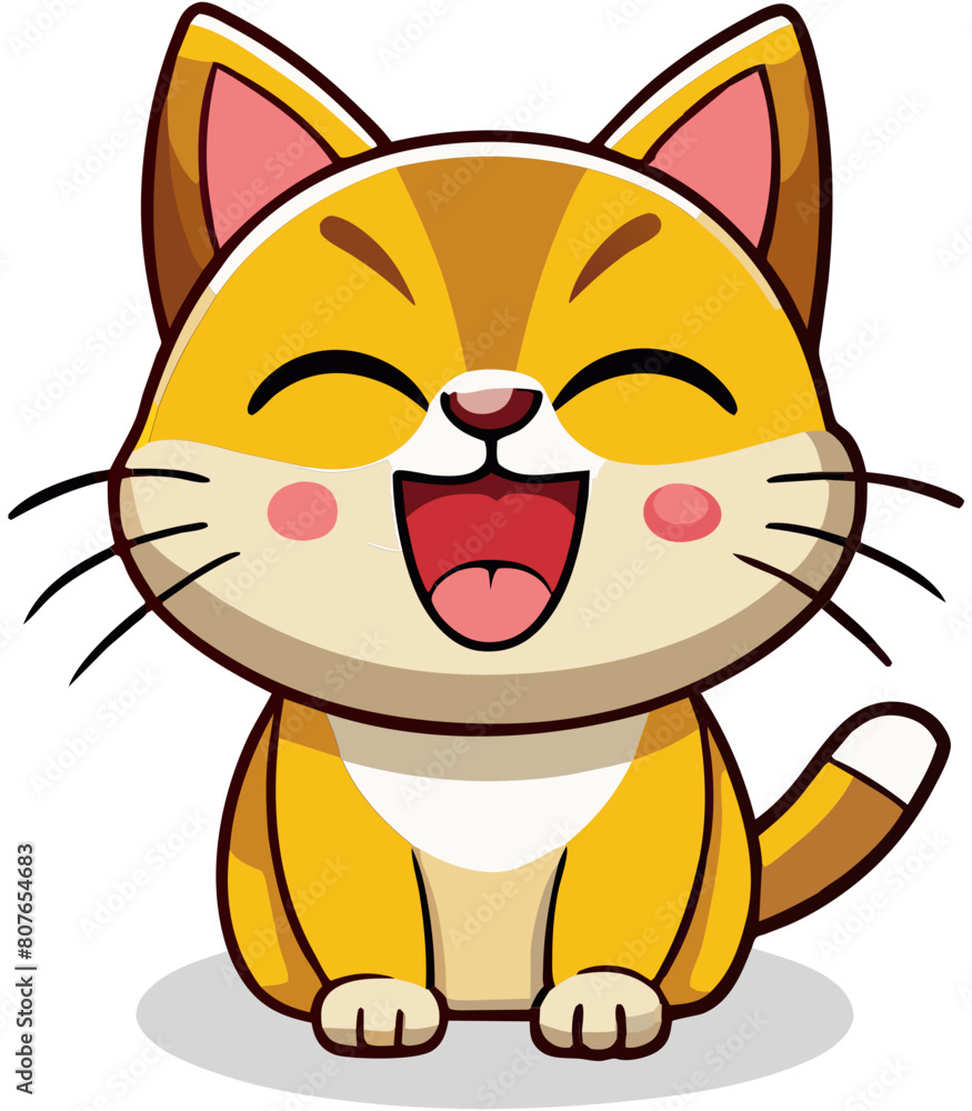 Obraz premium cute cartoon cat illustration