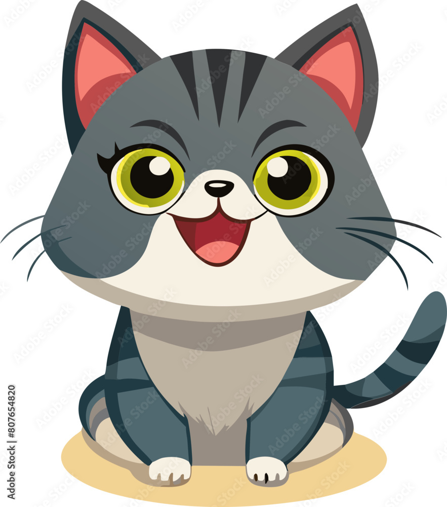 Obraz premium cute cartoon cat illustration
