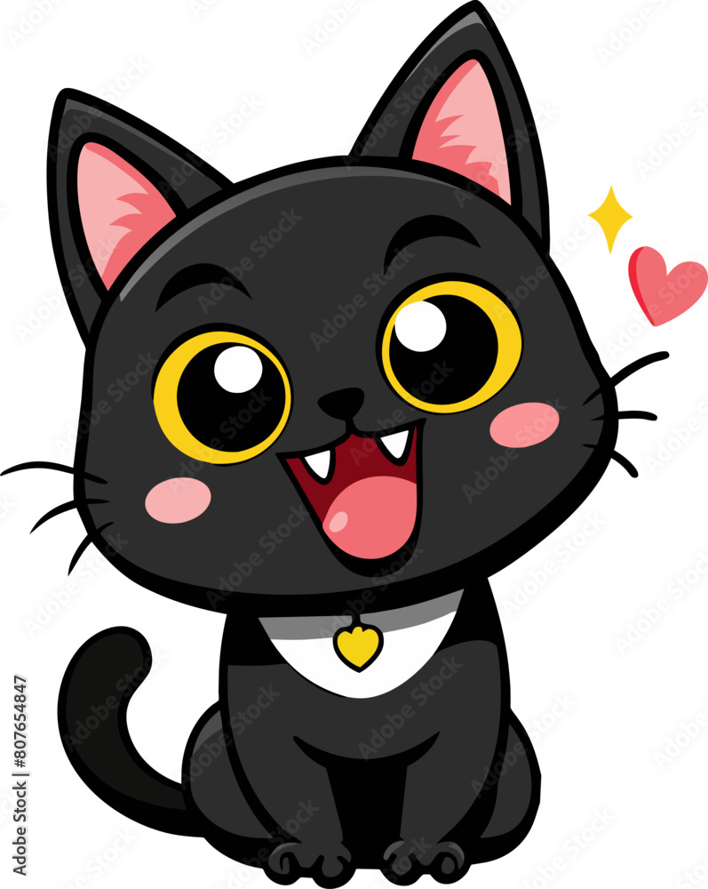 Obraz premium cute cartoon cat illustration