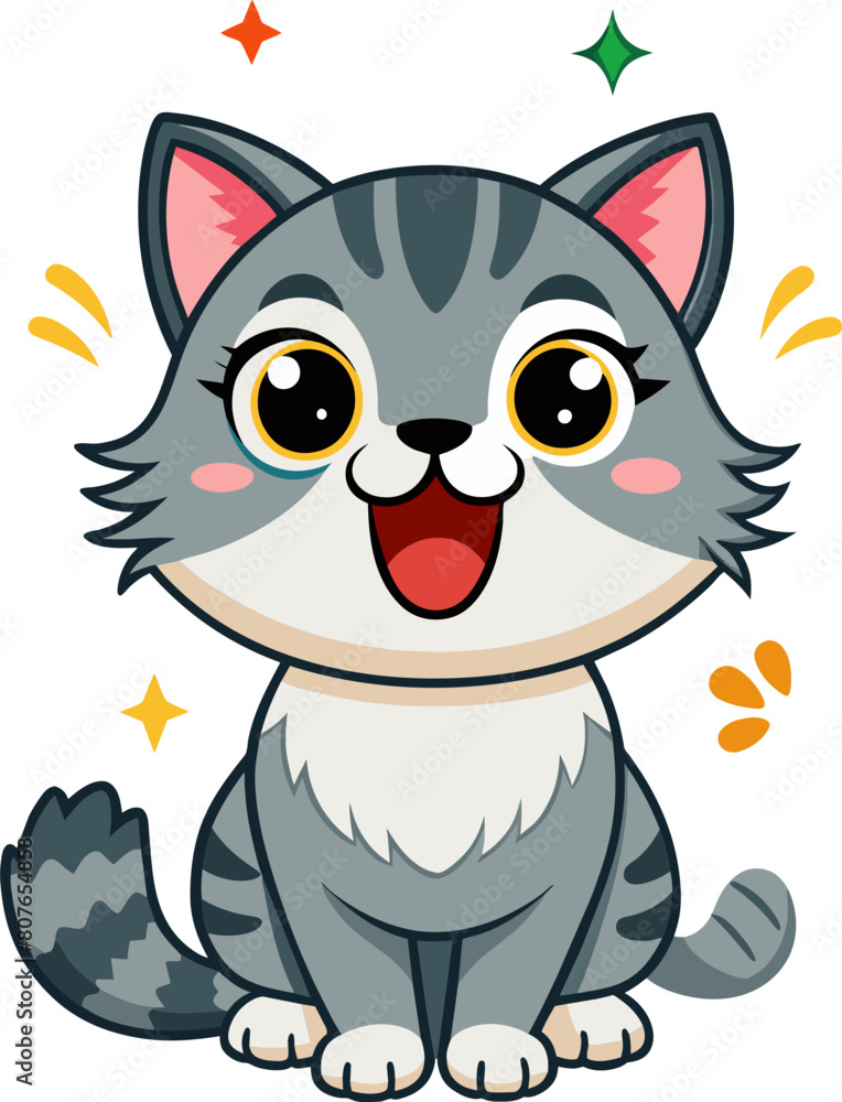 cute cartoon cat illustration