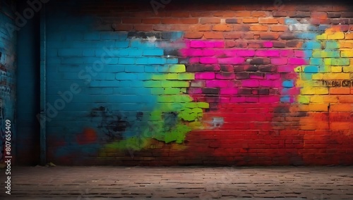 abstract background, wall full of colored paint graffiti, vandalism background, made with AI generative photo