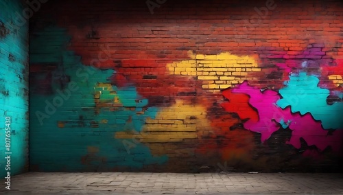 abstract background, wall full of colored paint graffiti, vandalism background, made with AI generative photo