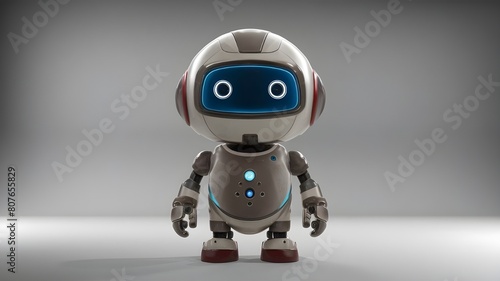 3D cute robot character on white background. © Blaise