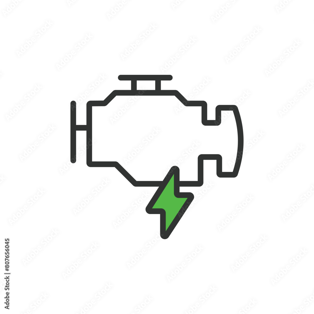 Engine, in line design, green. Engine, Motor, Power, Machine, Mechanism, Automotive, Technology on white background vector. Engine editable stroke icon Engine, in line design, green. Engine, Motor, Power, Machine, Mechanism, Automotive, Technology on white background vector. Engine editable stroke icon