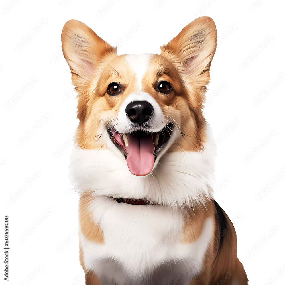 Happy smiling dog on transparent background. Generative ai design art ...