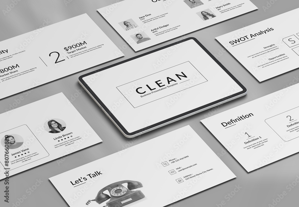 Clean Presentation Layout Stock Template | Adobe Stock