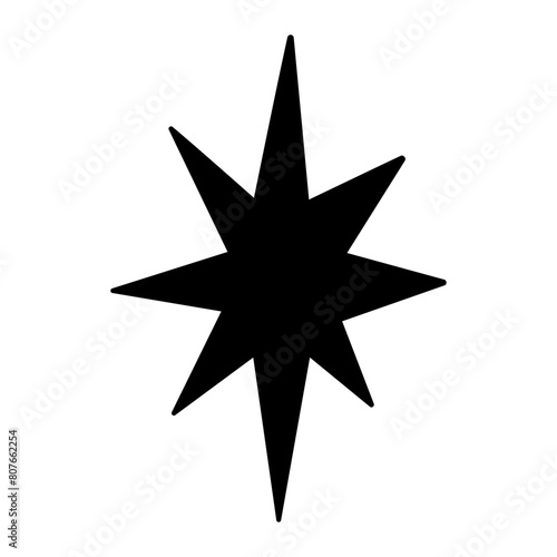 Sparkle star icon, Vector hand drawn design element. © KY