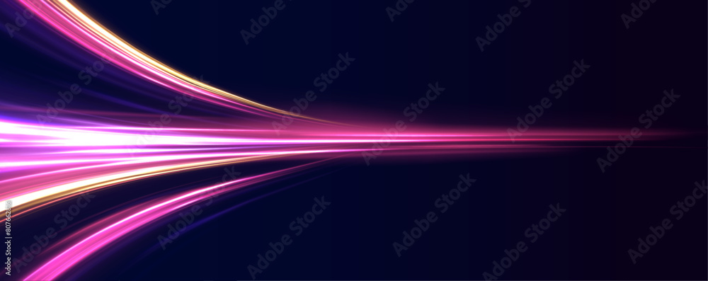 Neon tornado on a dark background. Vector image of colorful light trails with motion blur effect, long time exposure isolated on background. Neon tornado on a dark background. Vector image of colorful light trails with motion blur effect, long time exposure isolated on background.