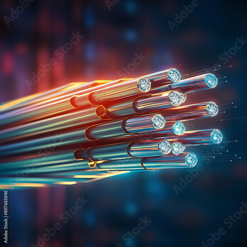 Fiber optic cable image. Generative AI