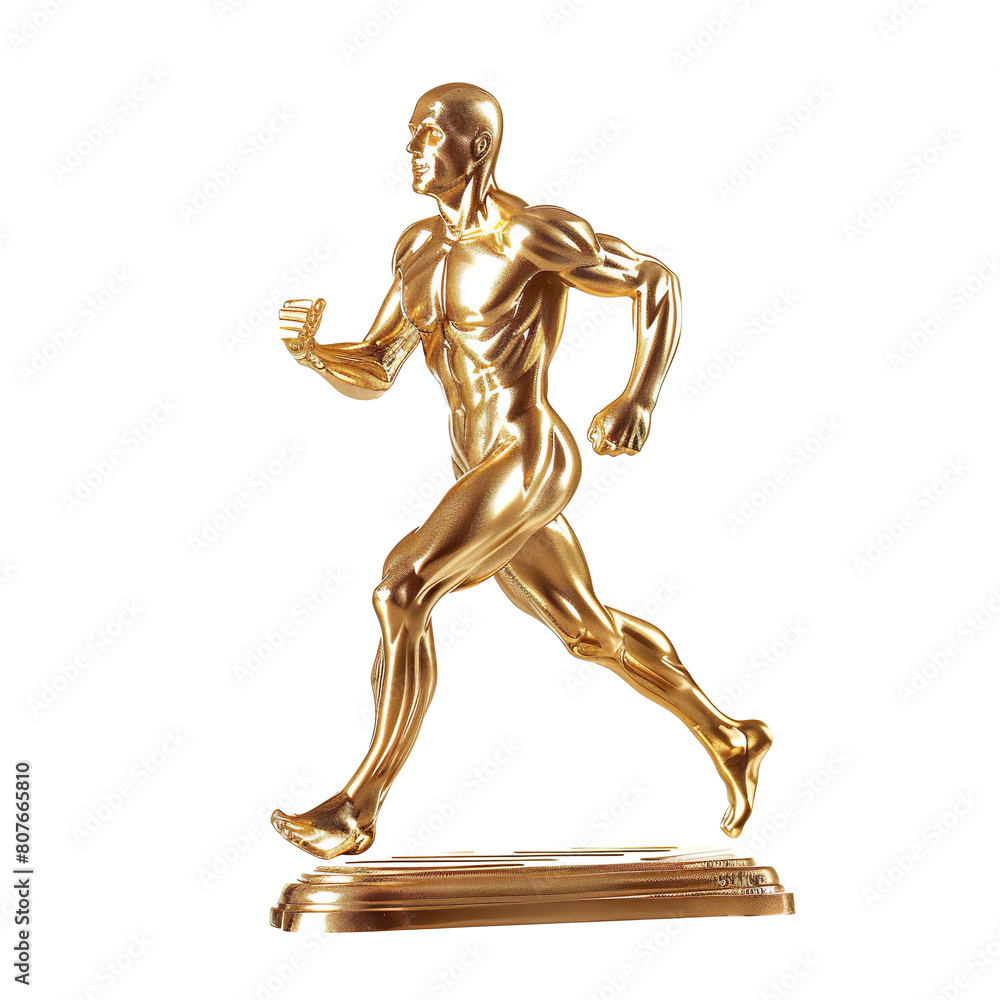 Golden Running Man Award trophy isolated on a transparent background
Golden Running Man Award trophy isolated on a transparent background