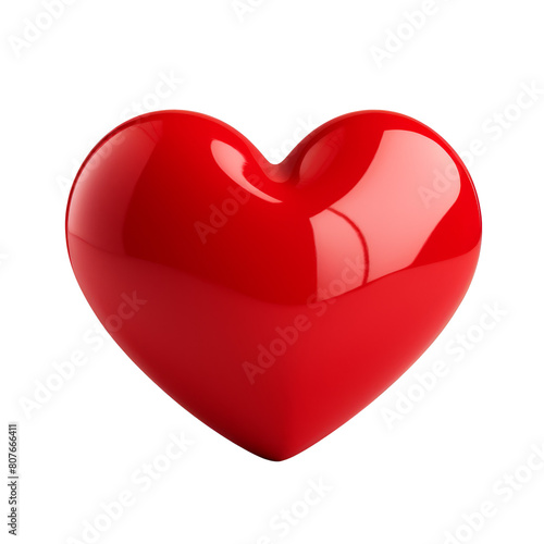 Red glossy heart. Symbol of love  health and passion.