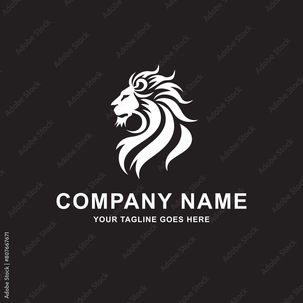 Fototapeta premium Minimalist lion logo for companies and startups