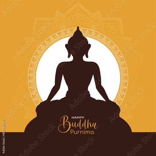Happy Buddha Purnima Indian festival religious background
