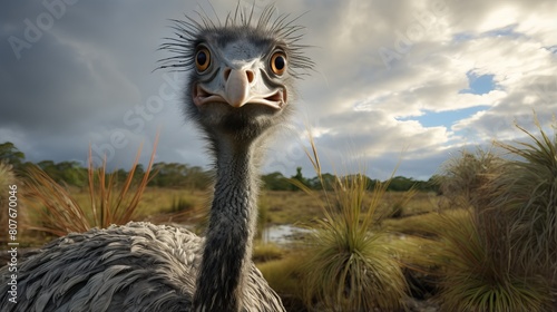 ostrich head in the savannah