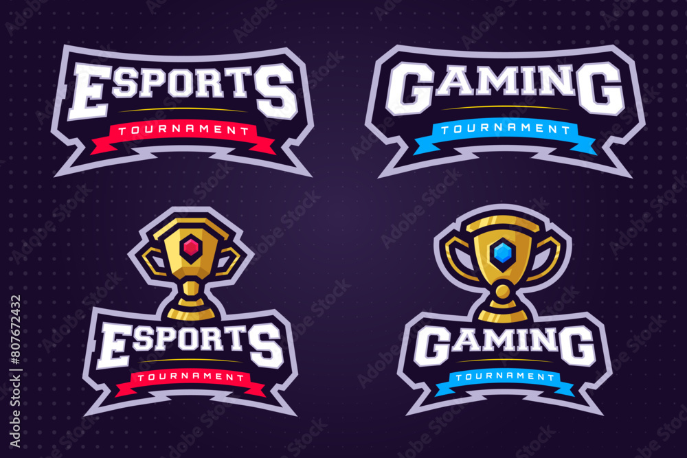 Naklejka premium Champions League E-sports Gaming Logo for Tournament 