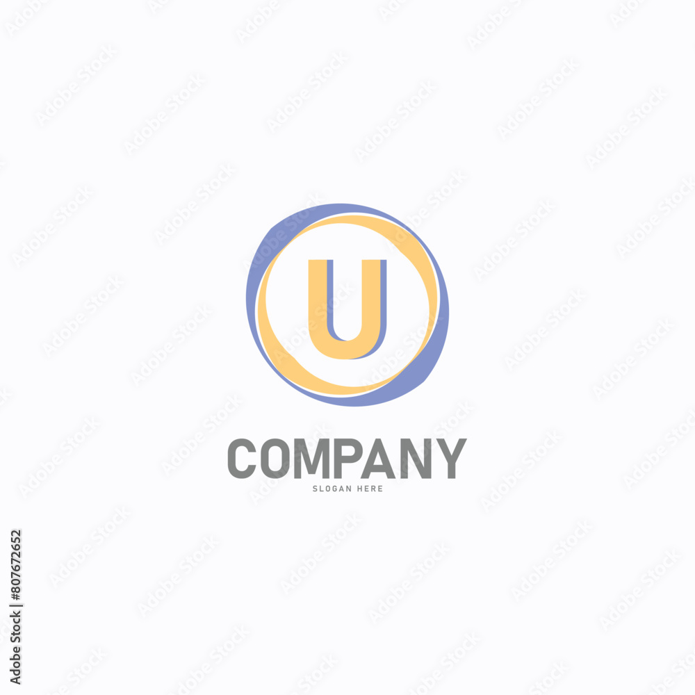 Letter U logo. Initial flat letter logo design template Letter U logo. Initial flat letter logo design template