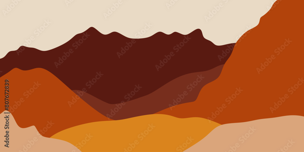 Abstract mountain bohemian landscape vector illustration