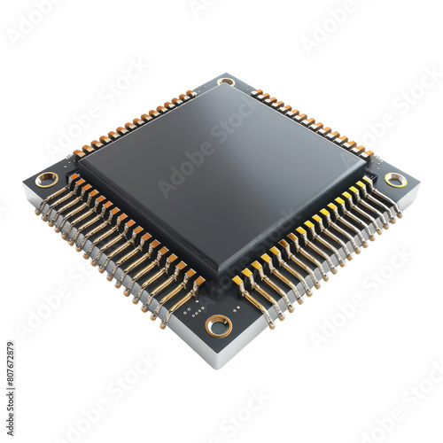 Processor chip Isolated on transparent background.