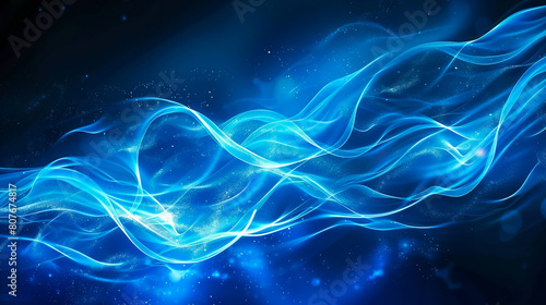 Blue Light Wave Abstract Background. 