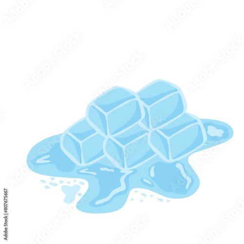 Illustration of melting ice cubes