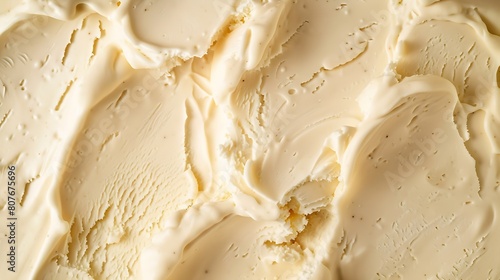Top view of vanilla ice cream surface : Generative AI photo