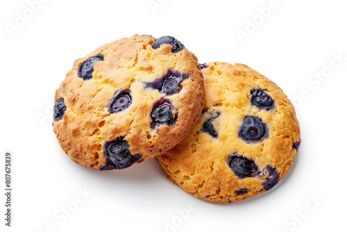 Blueberry cookies isolated on white background