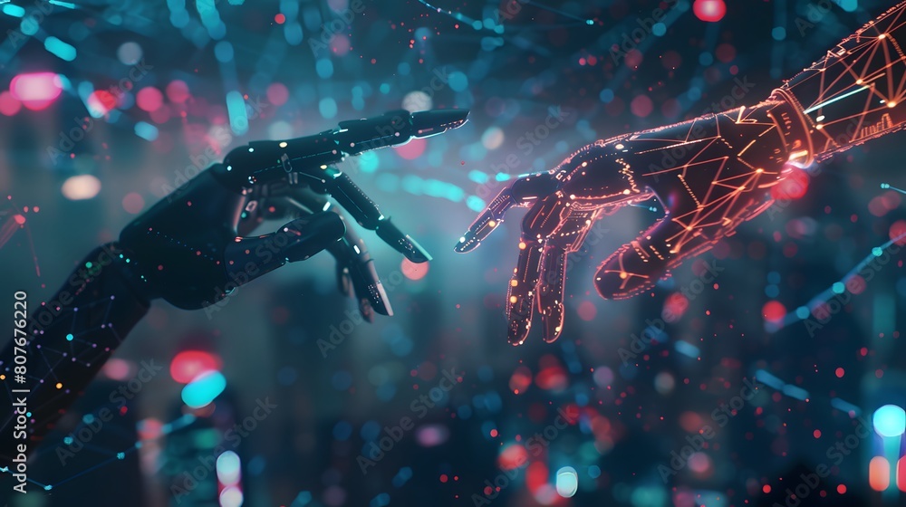 human hand and ai hand human hand and ai hand