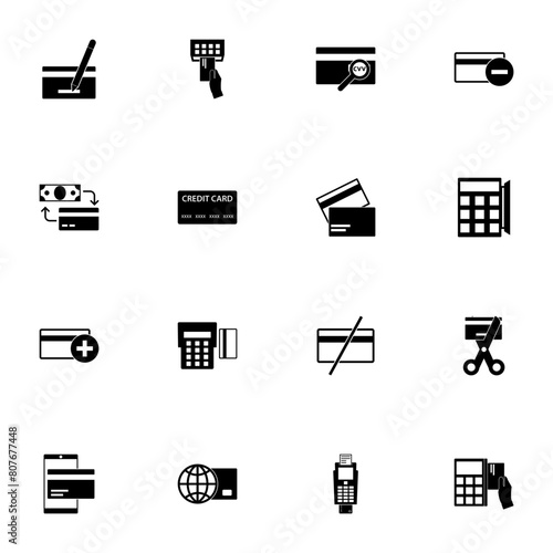 Credit Cards icon - Expand to any size - Change to any colour. Perfect Flat Vector Contains such Icons as terminal, validity, blocked money, exchange, transfer, payment card, nfc smartphone, pin code