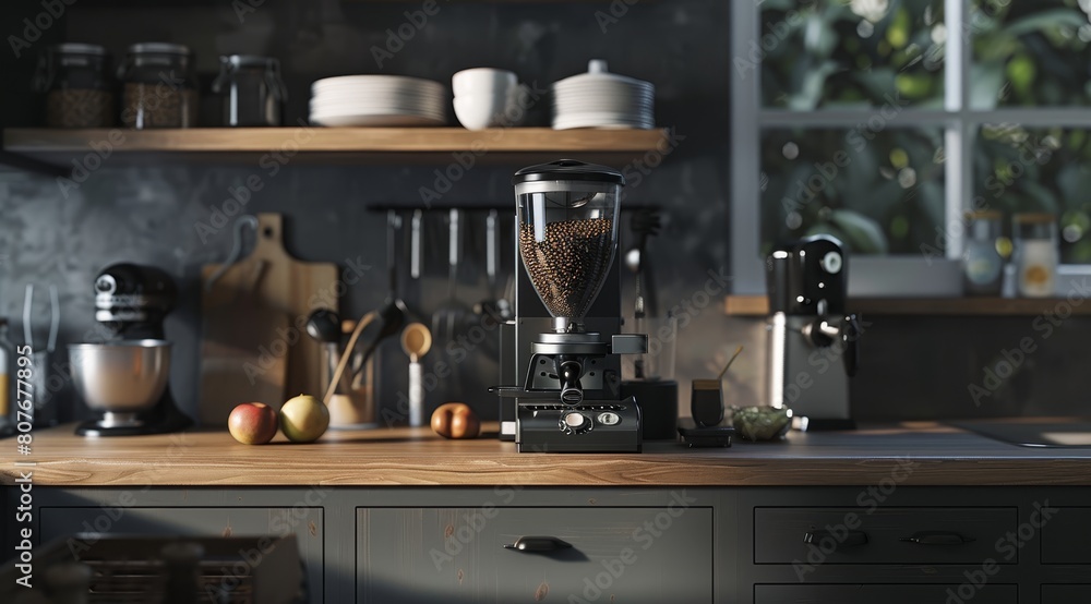 Coffee grinder on the kitchen countertop Coffee grinder on the kitchen countertop