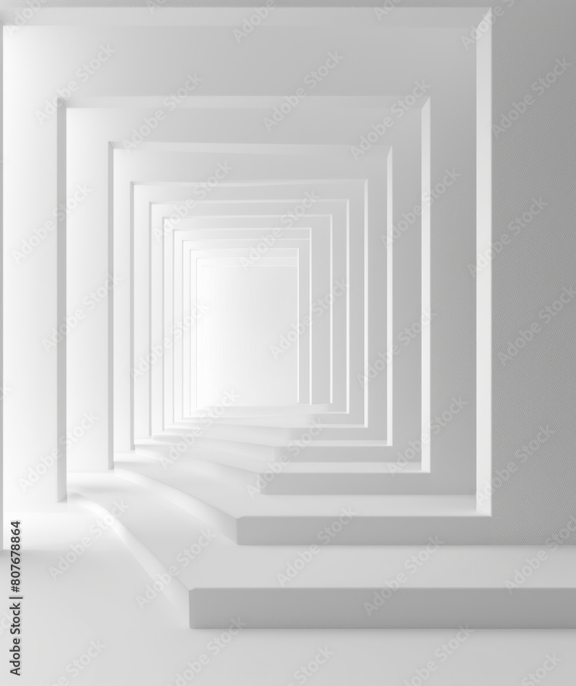 Symmetrically arranged white pages exhibit a minimalist style.