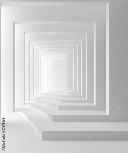 Symmetrically arranged white pages exhibit a minimalist style.