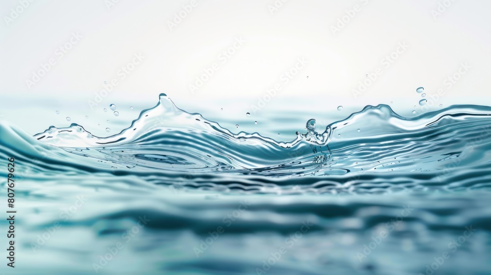 Aesthetic blue water splash isolated on white background. AI Generative Aesthetic blue water splash isolated on white background. AI Generative