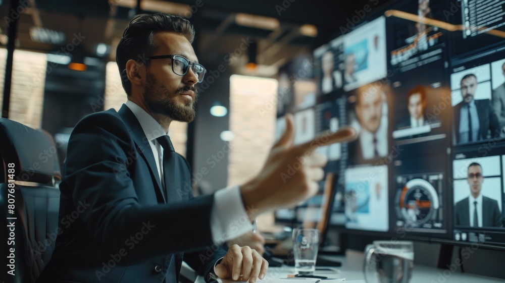 manager can use a smart mirror acts as a sophisticated communication device to discuss strategic issues during a live broadcast of a business meeting with international colleagues manager can use a smart mirror acts as a sophisticated communication device to discuss strategic issues during a live broadcast of a business meeting with international colleagues