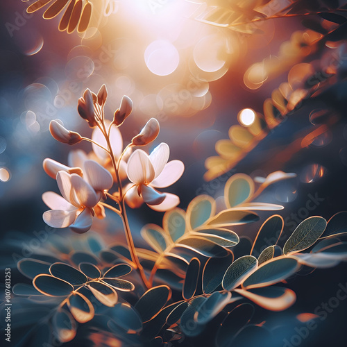 Wallpaper Mural acacia flower.Generative AI Torontodigital.ca