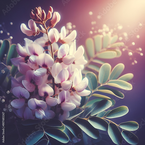 Wallpaper Mural acacia flower.Generative AI Torontodigital.ca