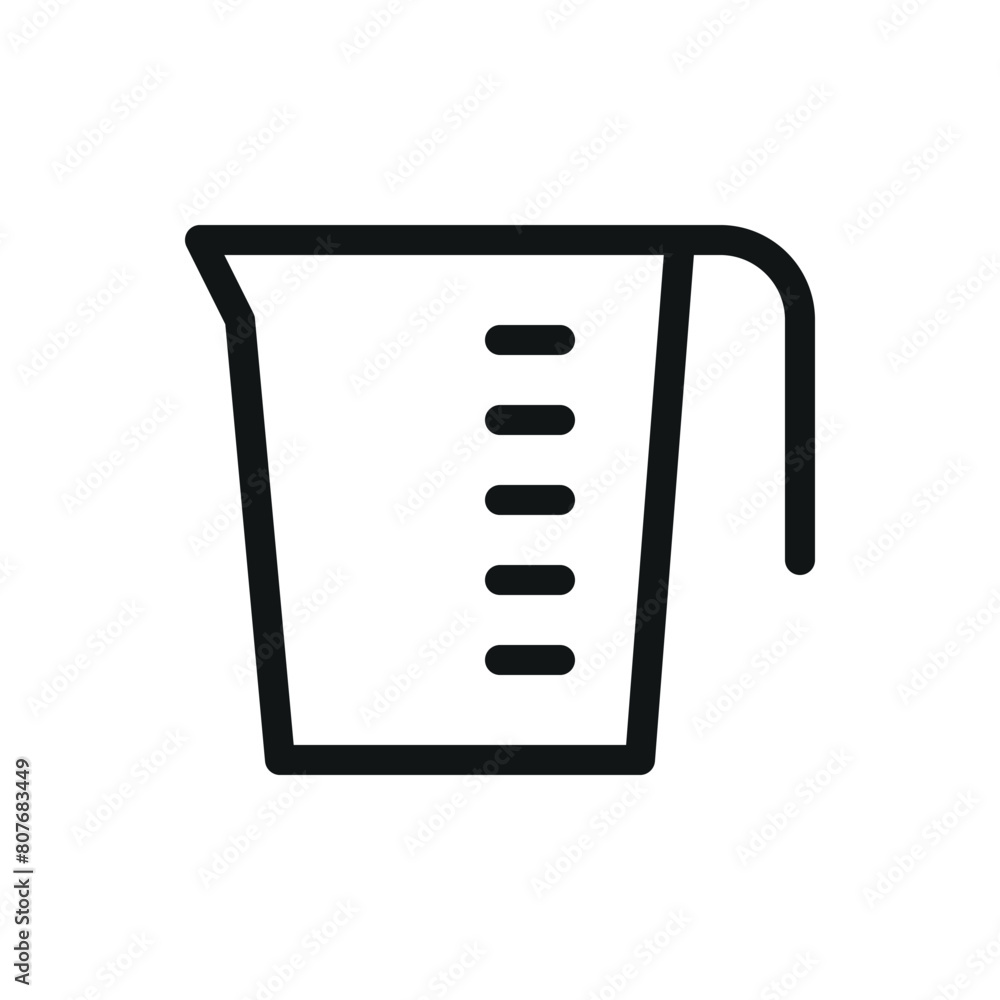 Beaker isolated icon, measuring cup vector symbol with editable stroke Beaker isolated icon, measuring cup vector symbol with editable stroke
