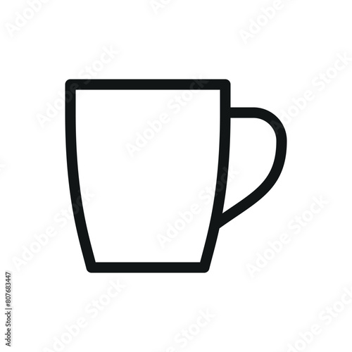 Cup isolated icon, mug vector symbol with editable stroke