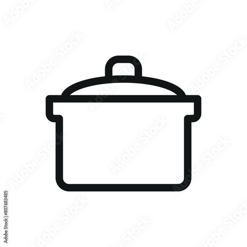 Cooking pot isolated icon, pan vector symbol with editable stroke