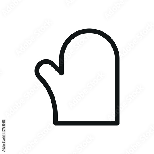 Oven mitt isolated icon, oven glove vector symbol with editable stroke