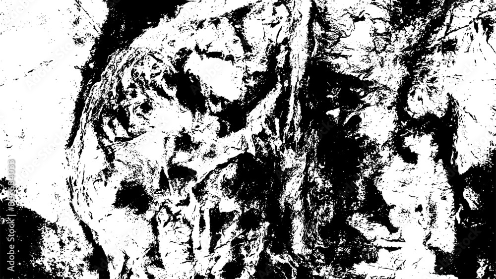 1-75. Tree root texture effect - illustration. Old wood black and white vector texture.