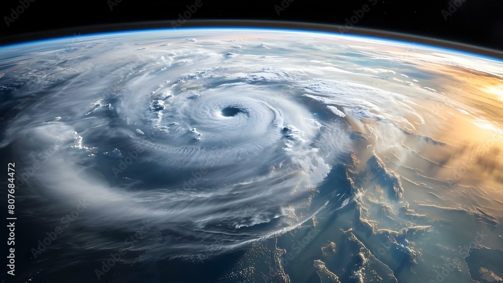 Explore space to study Earths climate and understand cyclones and weather. Concept Earth's Climate, Space Exploration, Cyclones, Weather Studies, Environmental Science