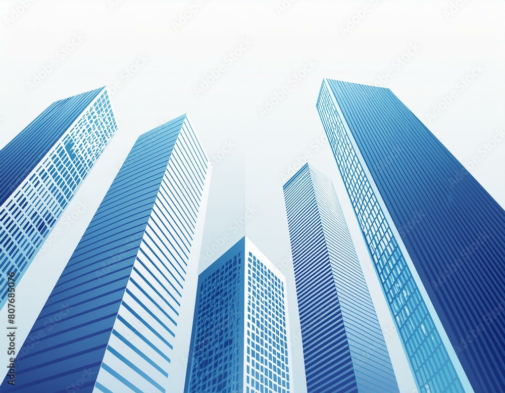 Abstract skyscrapers white and blue background, geometric pattern of towers, perspective graphic shapes of buildings, Architectural, financial, corporate business brochure template Abstract skyscrapers white and blue background, geometric pattern of towers, perspective graphic shapes of buildings, Architectural, financial, corporate business brochure template
