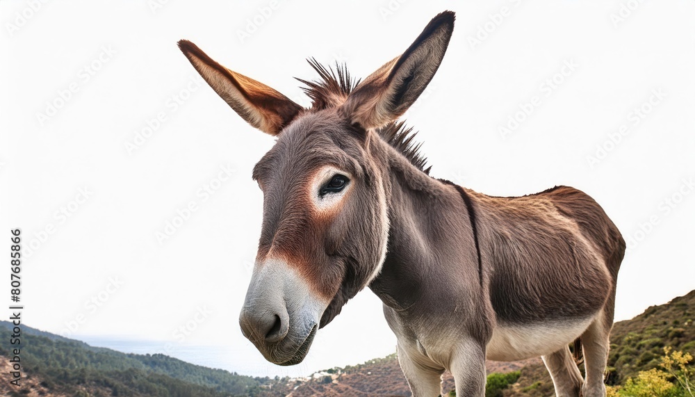 Donkey isolated on white background 