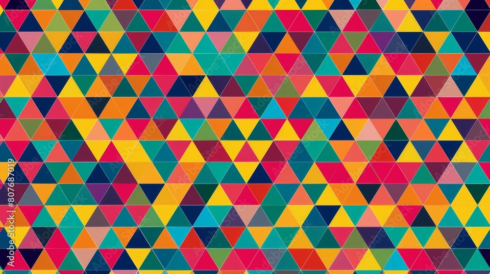 An abstract geometric triangle mosaic pattern with a repeating pattern An abstract geometric triangle mosaic pattern with a repeating pattern