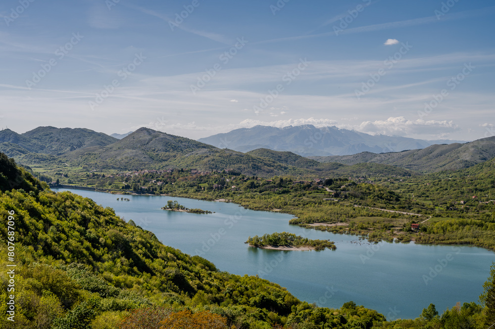 Fototapeta premium Gallo Matese, Campania, Italy. The lake