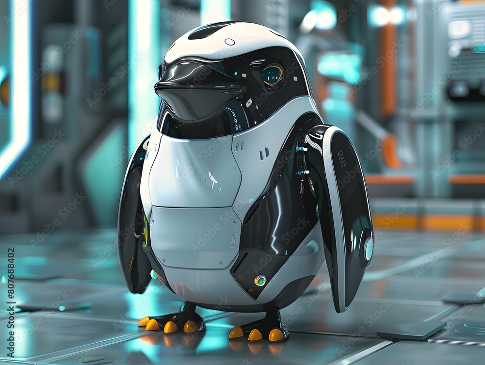 Realistic Photo Penguin robot. 3D render on fantasy and fufure. Realistic Photo Penguin robot. 3D render on fantasy and fufure.