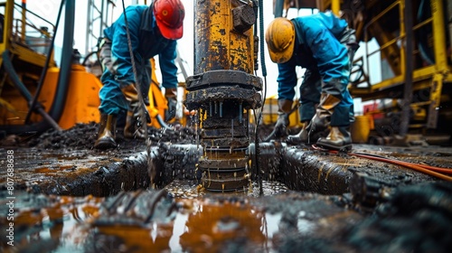Working on the oil and gas rig, extraction industry, AI generated