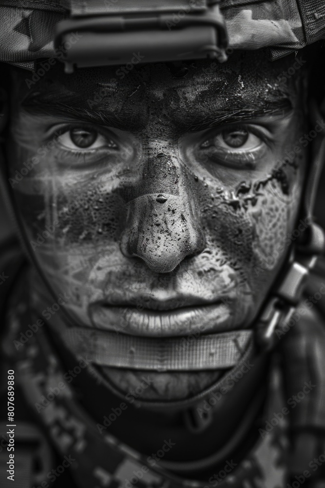 Close-up of a person wearing a helmet, suitable for safety and sports concepts Close-up of a person wearing a helmet, suitable for safety and sports concepts