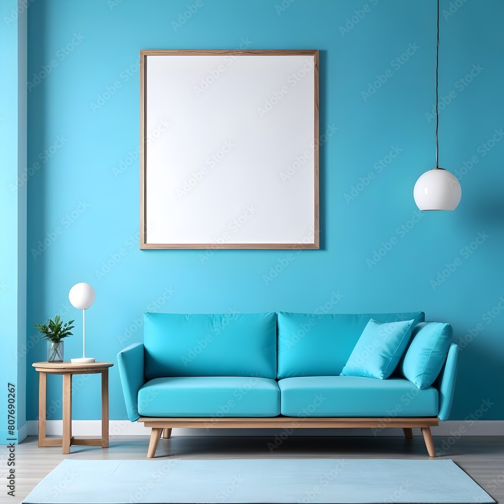3d rendered empty frame picture mockup in cozy living room 3d rendered empty frame picture mockup in cozy living room